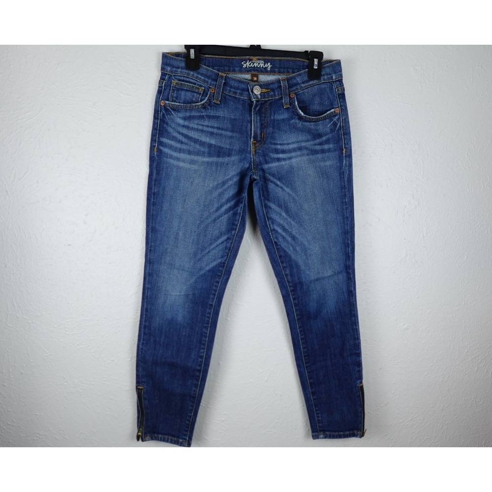 Fossil Genuine Skinny Womens Distressed Blue Jeans SZ 28